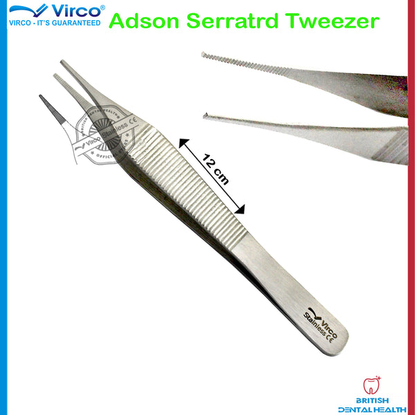 Adson Serrated Tweezer, Tissue Forceps, Dental Thumb Forceps Tweezers, Surgical