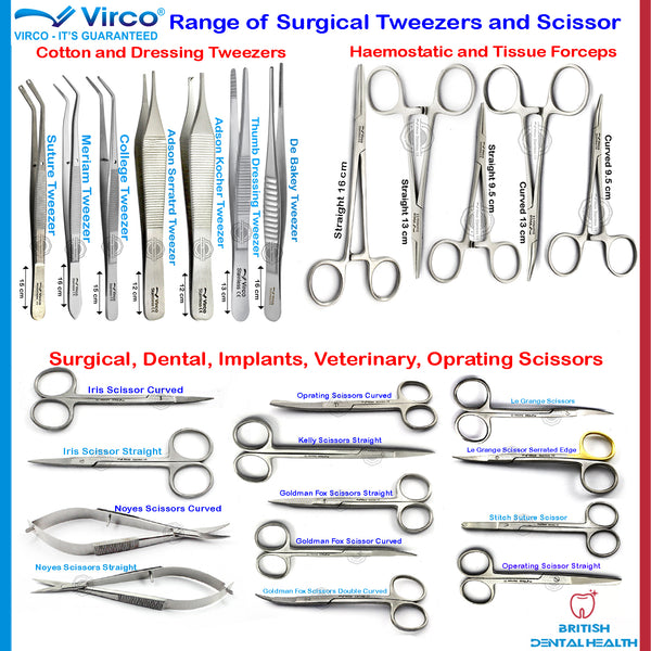 Surgical Veterinary Hemostat Clamps Locking Forceps Curved/Straight Tweezers Lab