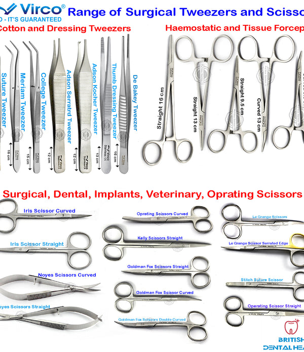 Surgical Veterinary Hemostat Clamps Locking Forceps Curved/Straight Tweezers Lab