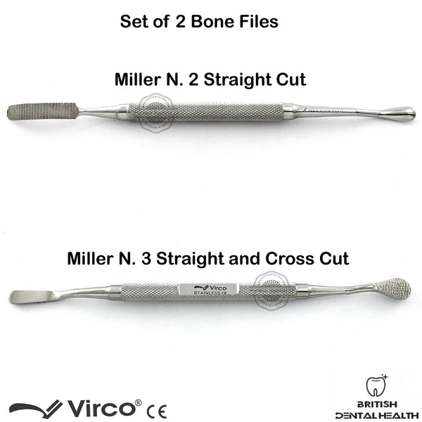 2X Miller Colburn Bone Files Final Smoothing Bones Tool Surgical Orthopedic