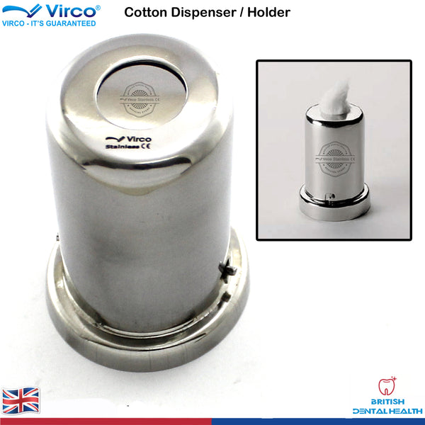 COTTON DISPENSER HOLDER WITH INTERNAL SPRING Surgical Dental Stainless Steel