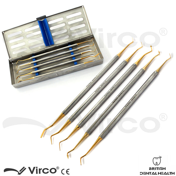 5 Pcs Set Composite Instruments Gold Complete Set Anterior Posterior Dentistry