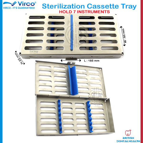 Dental Sterilization Cassette Rack Tray Hold 7 Surgical Instruments