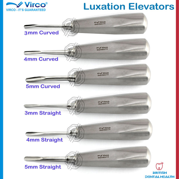 TOOTH LOOSENING DENTAL ROOT ELEVATORS LUXATION STRAIGHT AND CURVED