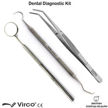 Load image into Gallery viewer, Basic Dental Hygiene Examination Cleaning Kit Mouth Mirror, Tweezer, Probe 3 Pcs