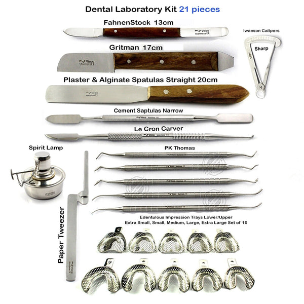 Dental Wax Modelling Carving Tools Impression Tray Laboratory Technician Kit