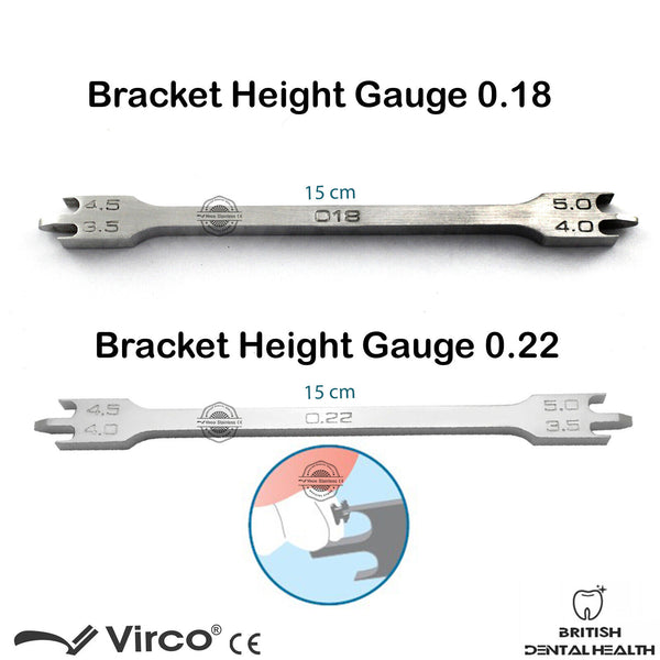 Bracket Positioning Height Gauge Wick Type 3.5mm-5.0 mm 018 and 022 Ortho Tools