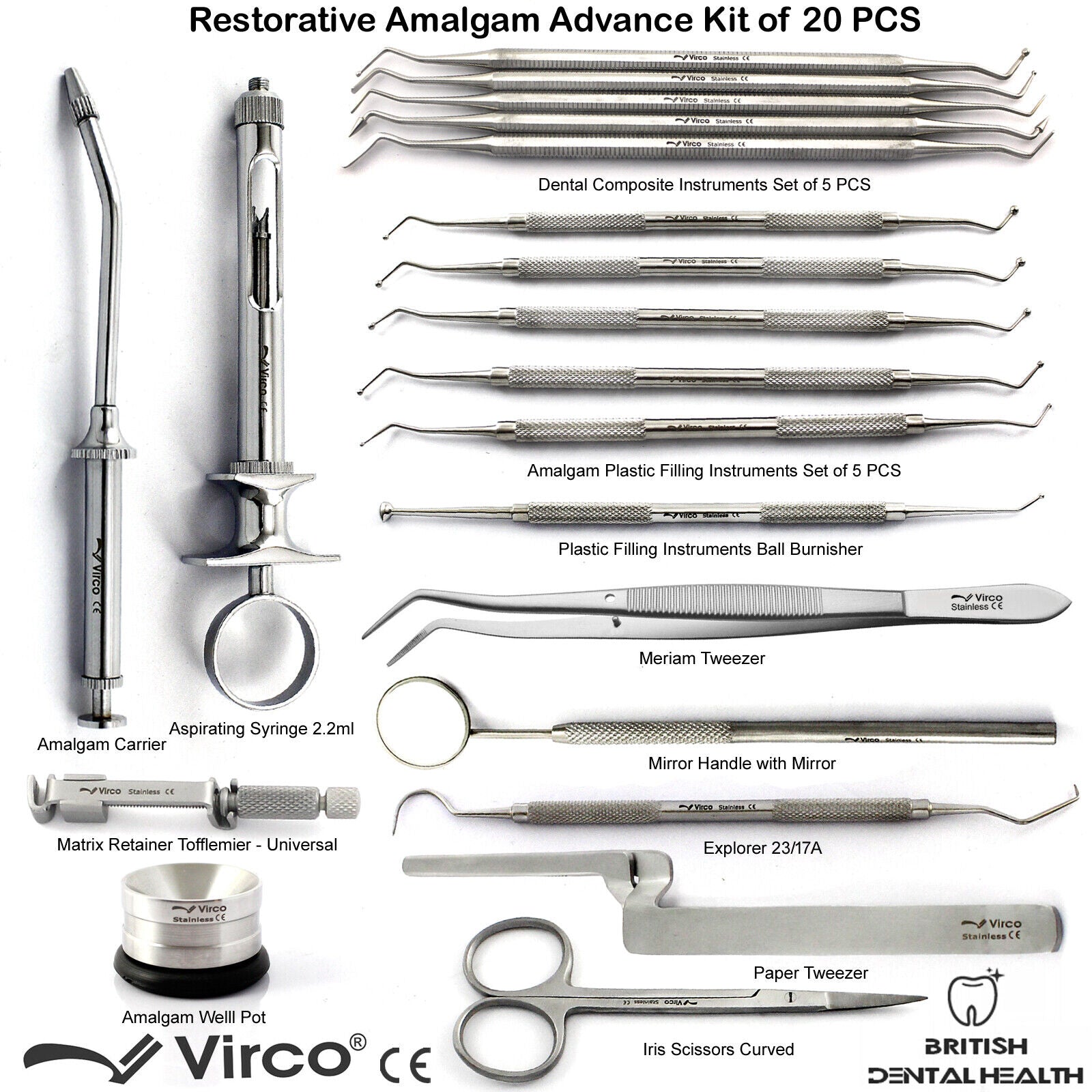 Modelli 754 755 756 Set Di 3 Strumenti Per Riempimento Dentale - Amalgama, Composito, Plastica, Acciaio Inox Condensatore Amalgama Set Modelli 754 755 756 Set Di 3 Strumenti Per Riempimento Dentale - Amalgama, Composito, Plastica, Acciaio Inox Condensatore Amalgama Set