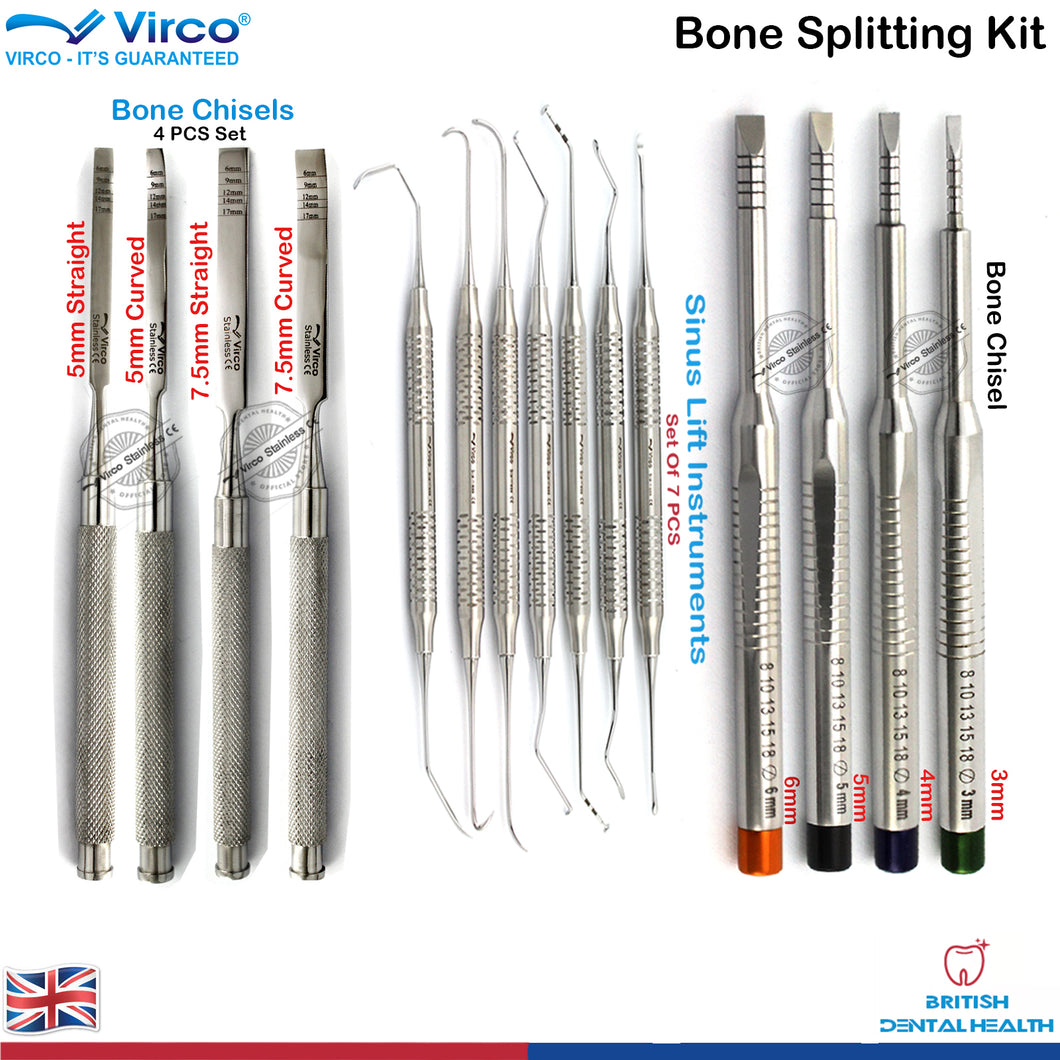 Dental Implant Bone Chisels | Sinus Lift Instruments | Bone Splitting Kit