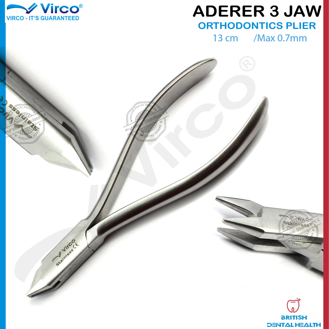 Aderer Three Prong 3 Jaw Plier Three Jaw Orthodontic Pliers Contouring Wires Bending Plier