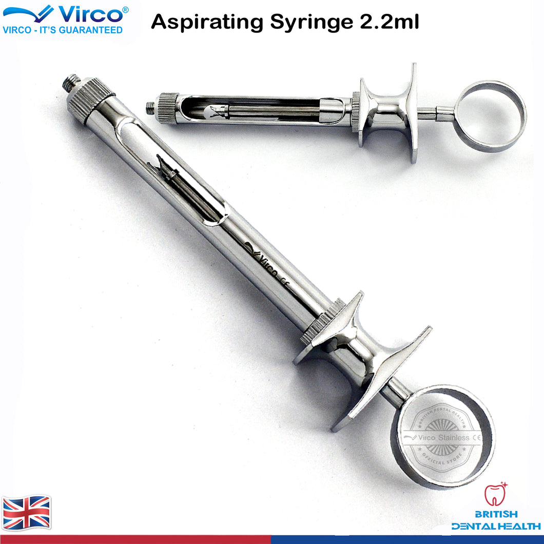 CARTRIDGE ASPIRATING DENTIST SYRINGE 2.2 ML DENTAL ORTHO STAINLESS STEEL