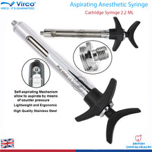 Load image into Gallery viewer, Dental Aspirating Cartridge Anesthetic Dentist Syringe Aspirating Syringe 2.2ML
