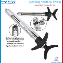 Load image into Gallery viewer, Dental Aspirating Cartridge Anesthetic Dentist Syringe Aspirating Syringe 2.2ML
