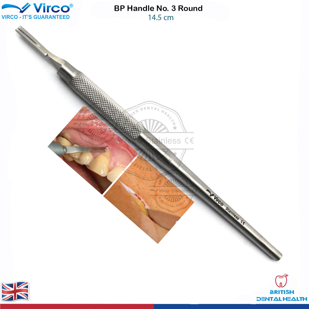 Dental Surgical Scalpel Handle No 3 Round, BP Handle, Scalpel Blade Handle