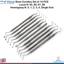 Load image into Gallery viewer, 10 PCS Lucas Curettes Hemingway Bone Curettes Dental Surgical Cassette Tray FREE
