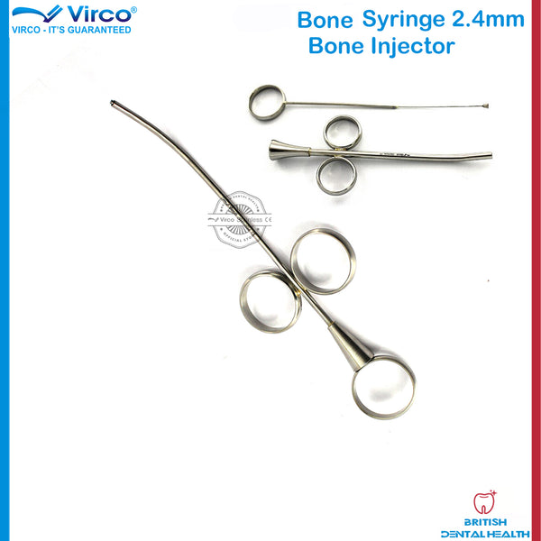 Dental Implant Bone Syringe 2.4mm Curved Lab Dentistry Stainless Steel