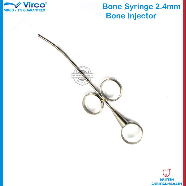 Dental Implant Bone Syringe 2.4mm Curved Lab Dentistry Stainless Steel