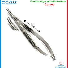 Load image into Gallery viewer, Dental Surgical Castroviejo Needle Holder Micro Suture Curved 14cm
