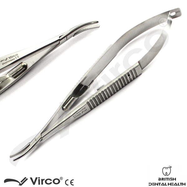 Dental Surgical Castroviejo Needle Holder Micro Suture Curved 14cm