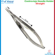 Load image into Gallery viewer, Dental Surgical Castroviejo Needle Holder Micro Suture Straight 14cm
