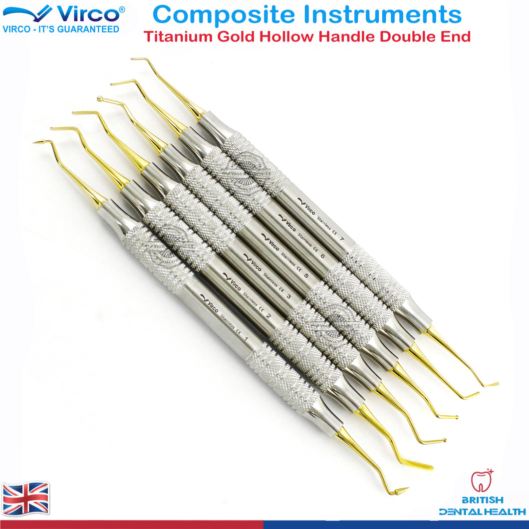 Restorative Dental Composite Instruments Titanium Gold Coated Plastic Filling