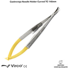 Load image into Gallery viewer, Micro Castroviejo Needle Holder Curved 14cm Suture TC Surgical Needle Holders
