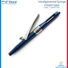 Load image into Gallery viewer, Dental Anesthetic Intraligamental Syringe 1.8ml Citojet Type Aluminum Blue
