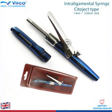 Load image into Gallery viewer, Dental Anesthetic Intraligamental Syringe 1.8ml Citojet Type Aluminum Blue
