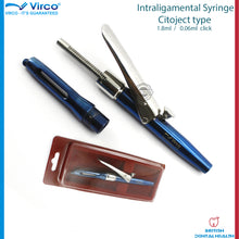 Load image into Gallery viewer, Dental Anesthetic Intraligamental Syringe 1.8ml Citojet Type Aluminum Blue
