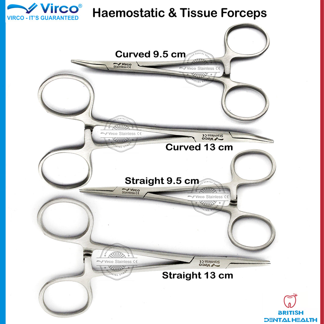 Haemostatic Mosquito Tissue Artery Forceps Straight Curved Set 9.5cm 13cm 4PCS