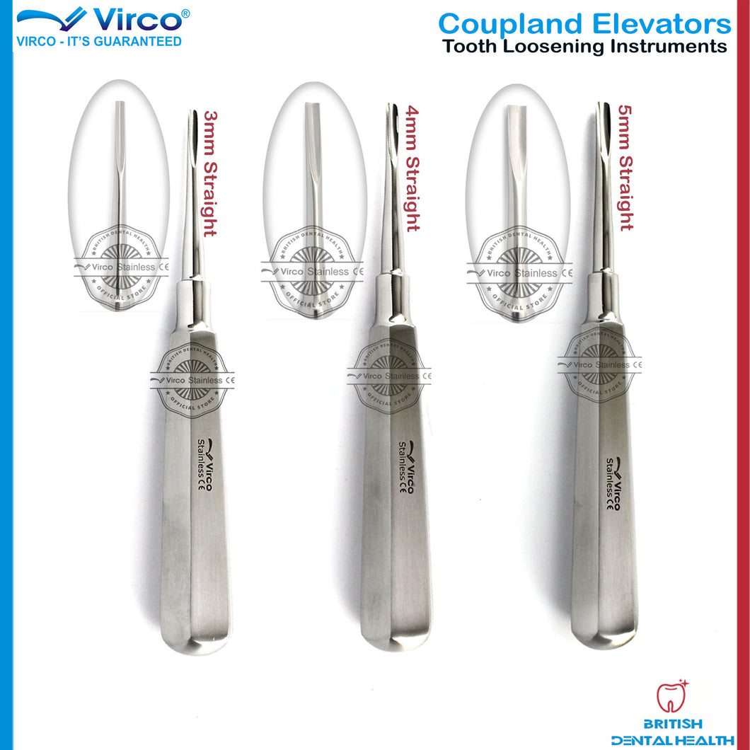 TEETH LOOSENING DENTAL ROOT ELEVATOR COUPLAND ELEVATORS 3mm, 4mm , 5mm