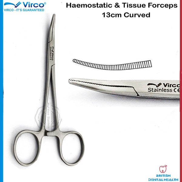 HAEMOSTATIC MOSQUITO FORCEPS CURVED CLAMP 9.5cm, 13cm Surgical Dental Stnainless