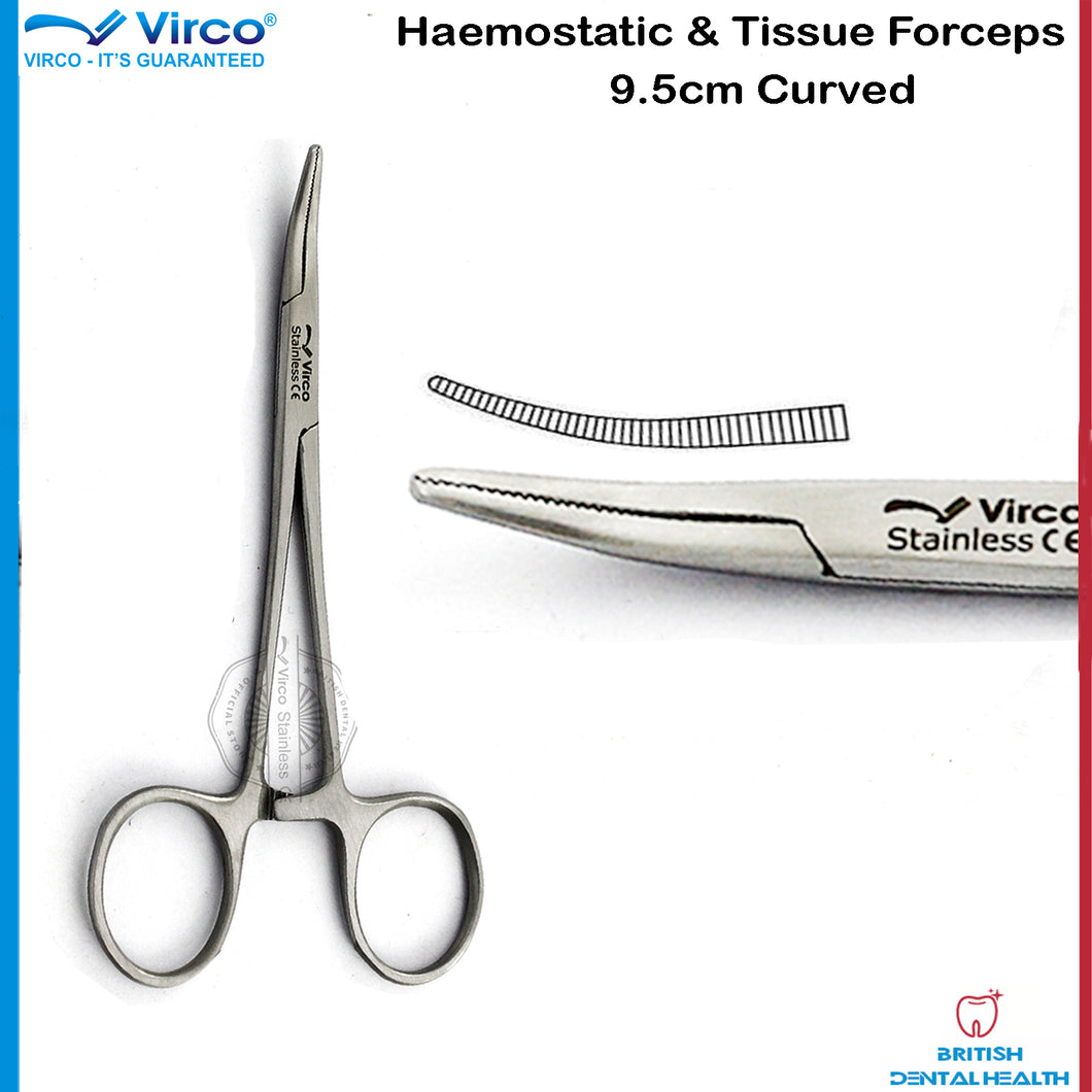 MOSQUITO HAEMOSTATIC CURVED FORCEPS CLAMP 9.5CM Surgical Dental Stnainless