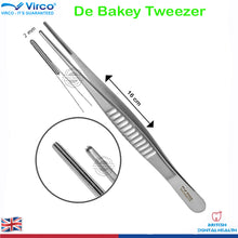 Load image into Gallery viewer, De Bakey Adson Meriam College Suture Thumb Dressing Cotton Forceps Tweezers CE
