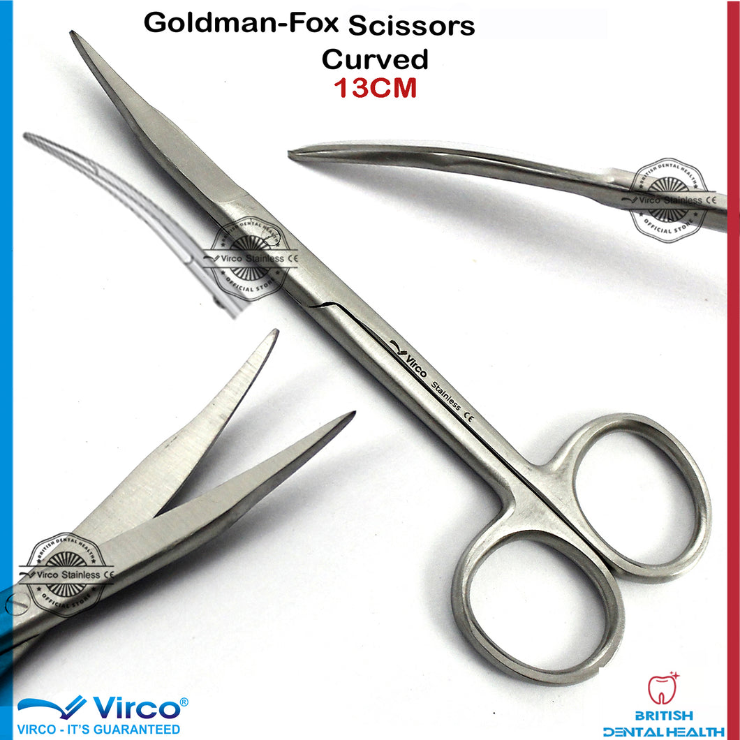 GOLDMAN FOX GUM SCISSORS CURVED SURGICAL DENTAL VETERINARY IMPLANTS NEW