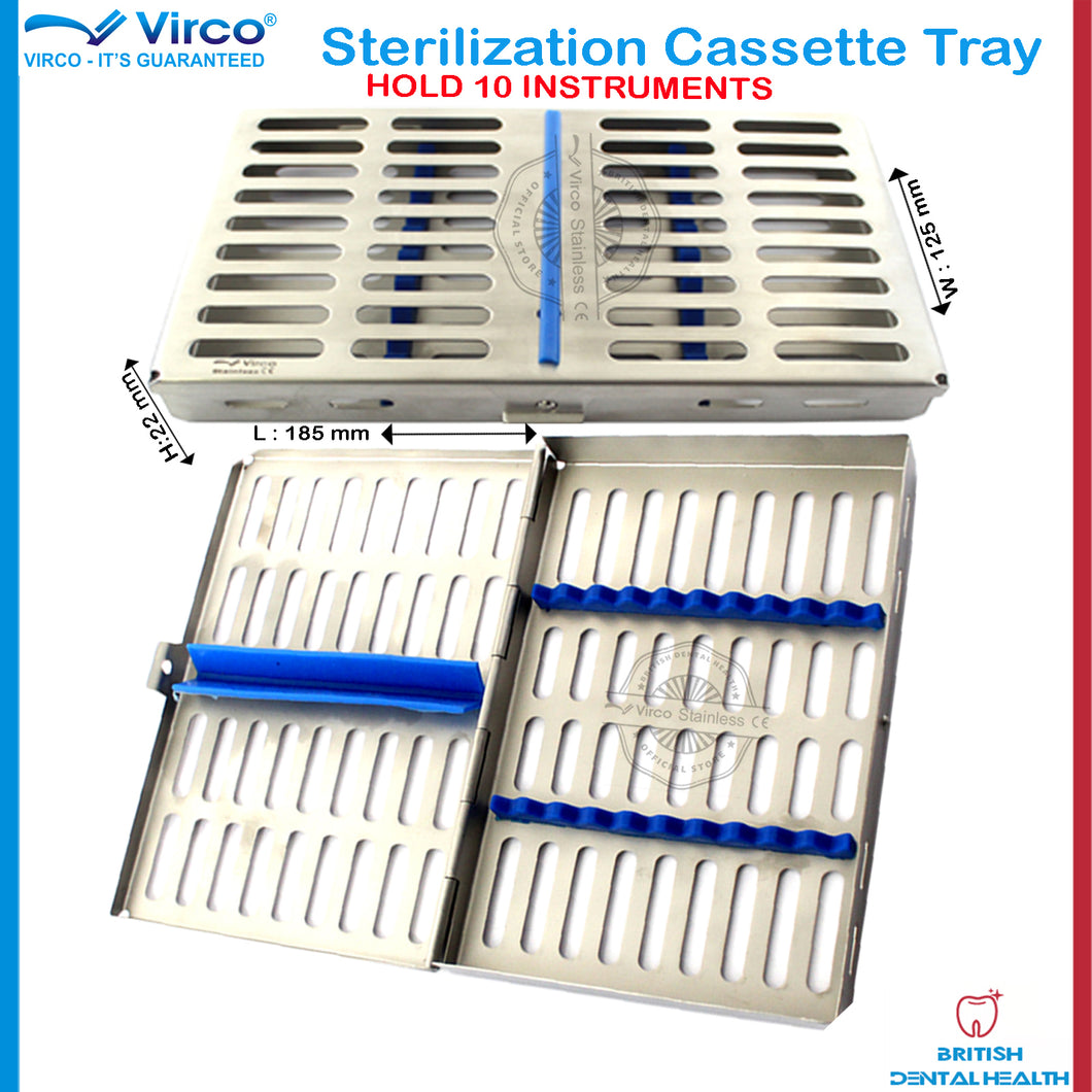 Dental Sterilization Cassette Rack Tray Hold 10 Surgical Instruments