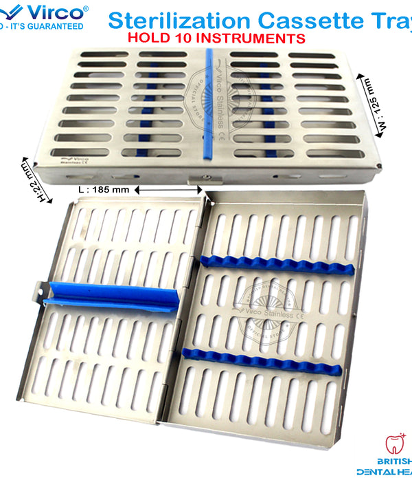 Dental Sterilization Cassette Rack Tray Hold 10 Surgical Instruments ...