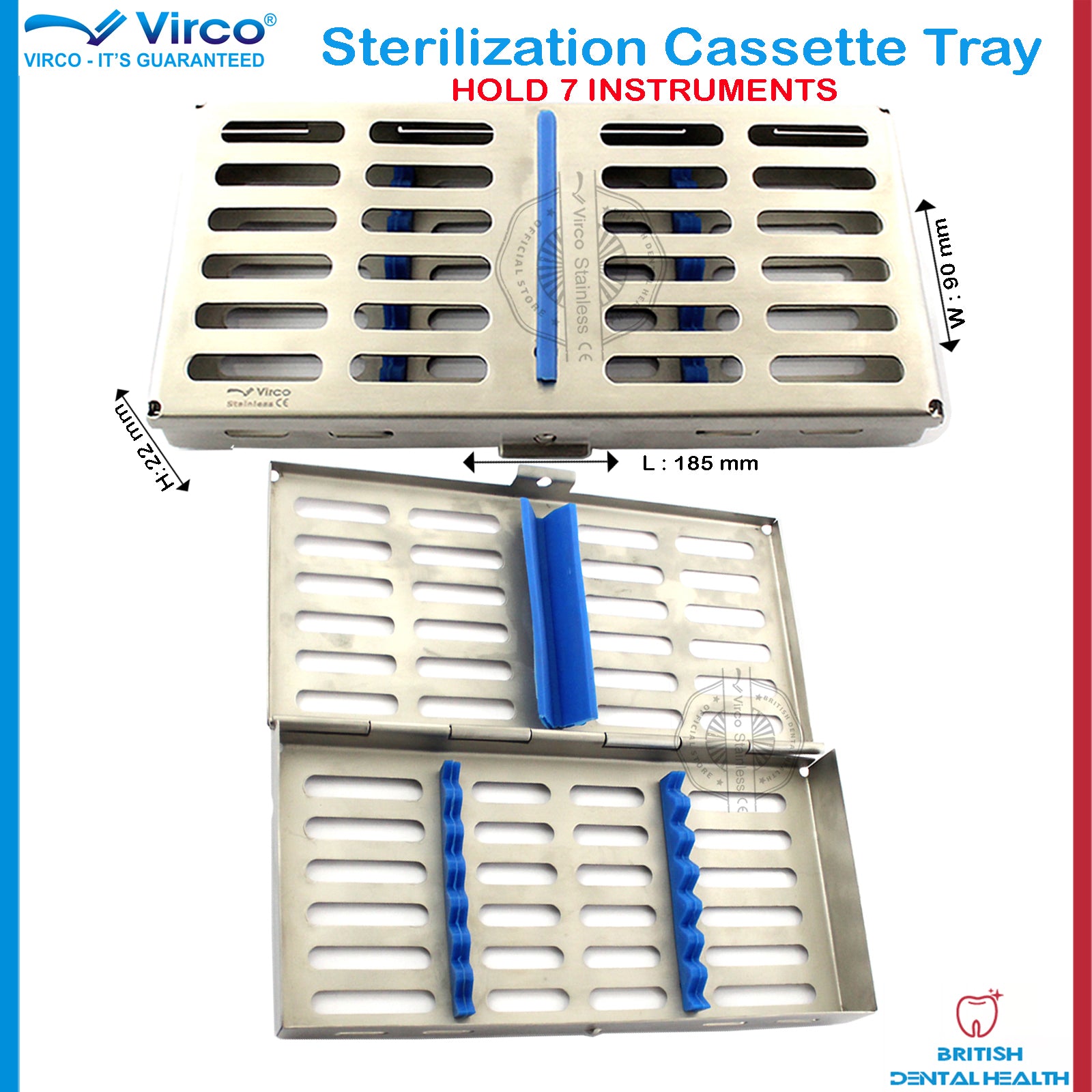 Dental Sterilization Cassette Rack Tray Hold 7 Surgical Instruments – Virco