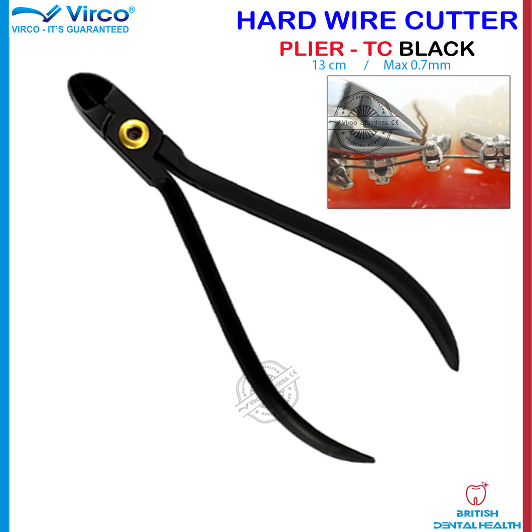 Dental Orthodontic Hard Wire Ligature Cutter Plier Black TC