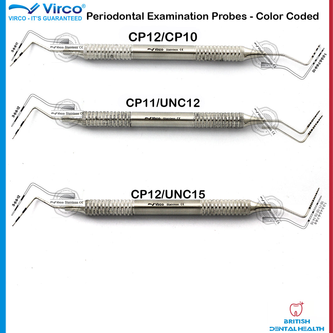 Dental Periodontal Examination Probes BPS PSR Color Coated CP/UNC-10-11-12 Probe