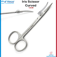 Load image into Gallery viewer, Surgical Medical Veterinary Dental Implant Sharp Iris Scissors Curved
