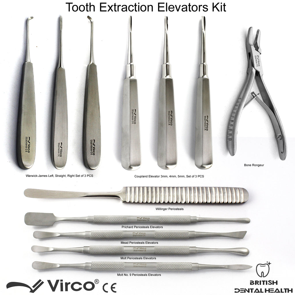 Tooth Extraction Root Elevators Bone Rongeur WIllinger Periosteals Mea ...