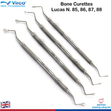 Load image into Gallery viewer, NEW BONE CURETTES LUCAS COMPLETE SET 85,86,87,88 DENTAL STAINLESS STEEL
