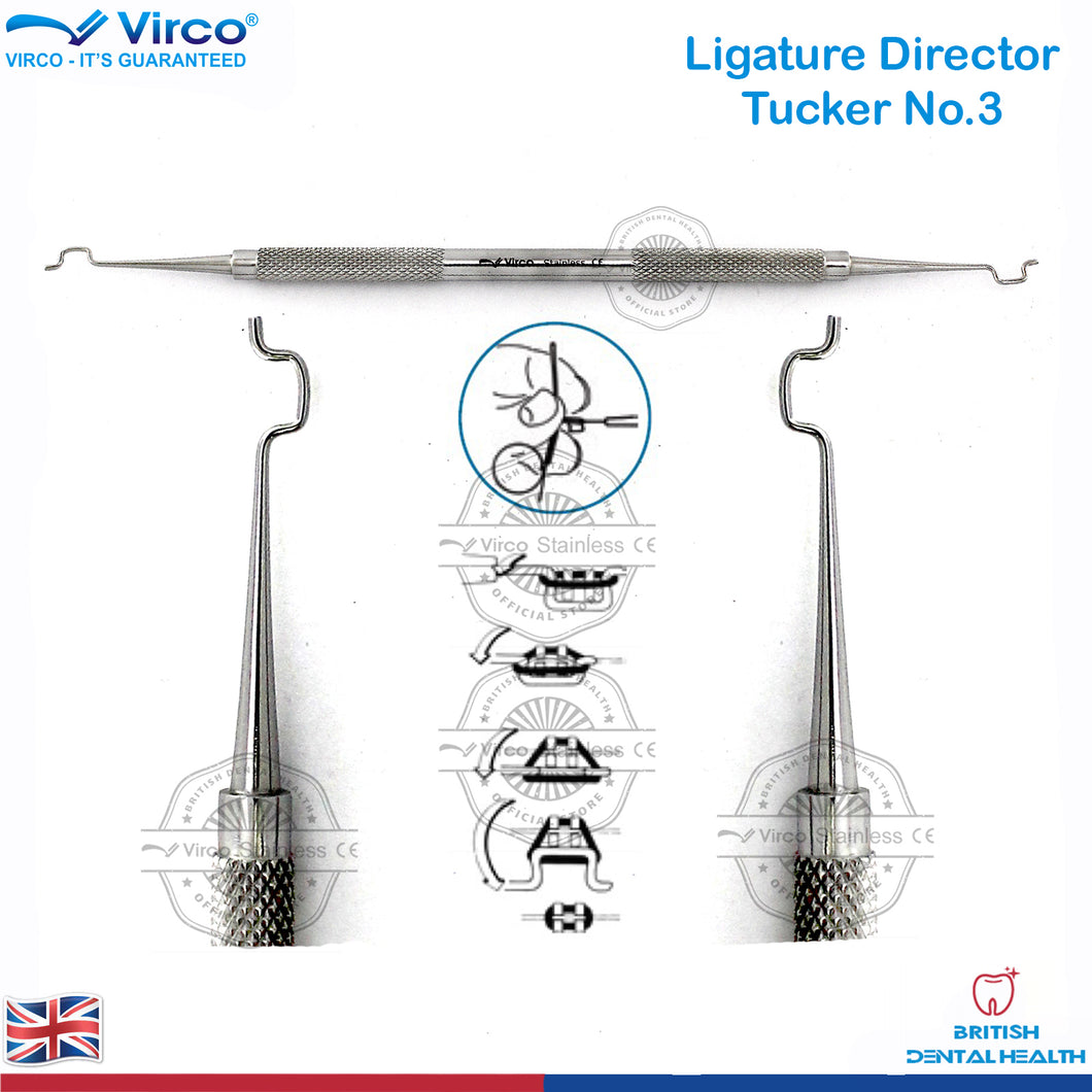 Dental Orthodontic Applying Elastic Ligature Director Tucker N.3 Double Ended