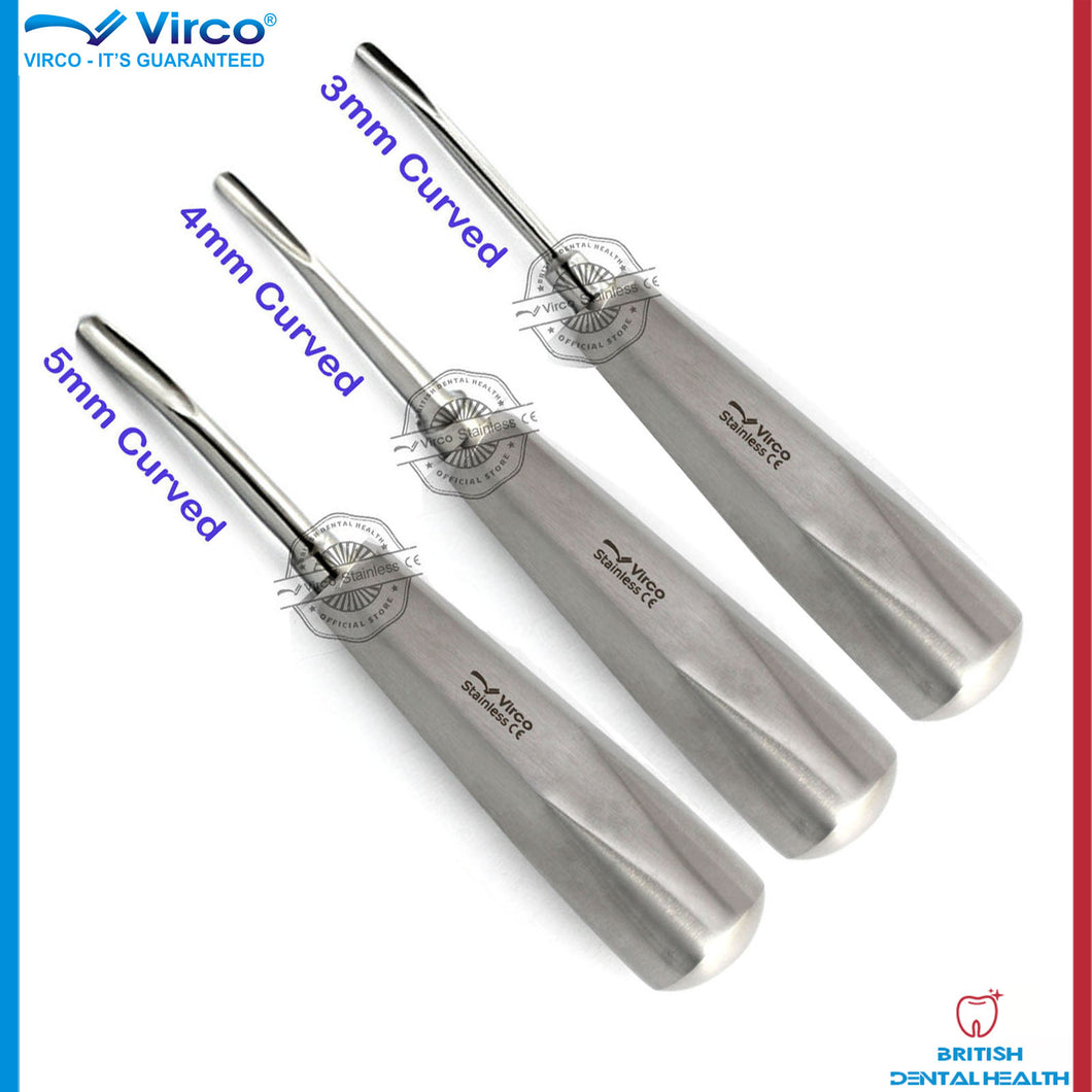 DENTAL LUXATION INSTRUMENTS ROOT ELEVATORS CURVED, TOOTH LOOSENING INSTRUMENTS