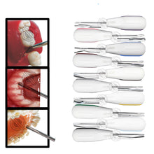 Load image into Gallery viewer, ROOT ELEVATORS COLOUR COATED SET OF 10 WITH STERILIZATION TRAY
