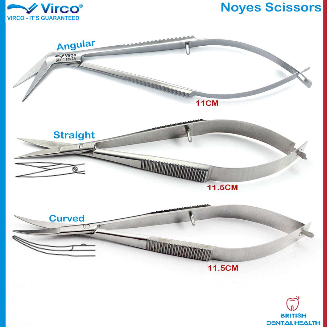 Dental Noyes Scissors Straight, Curved, Angular, Noyes Suture Spring Scissors