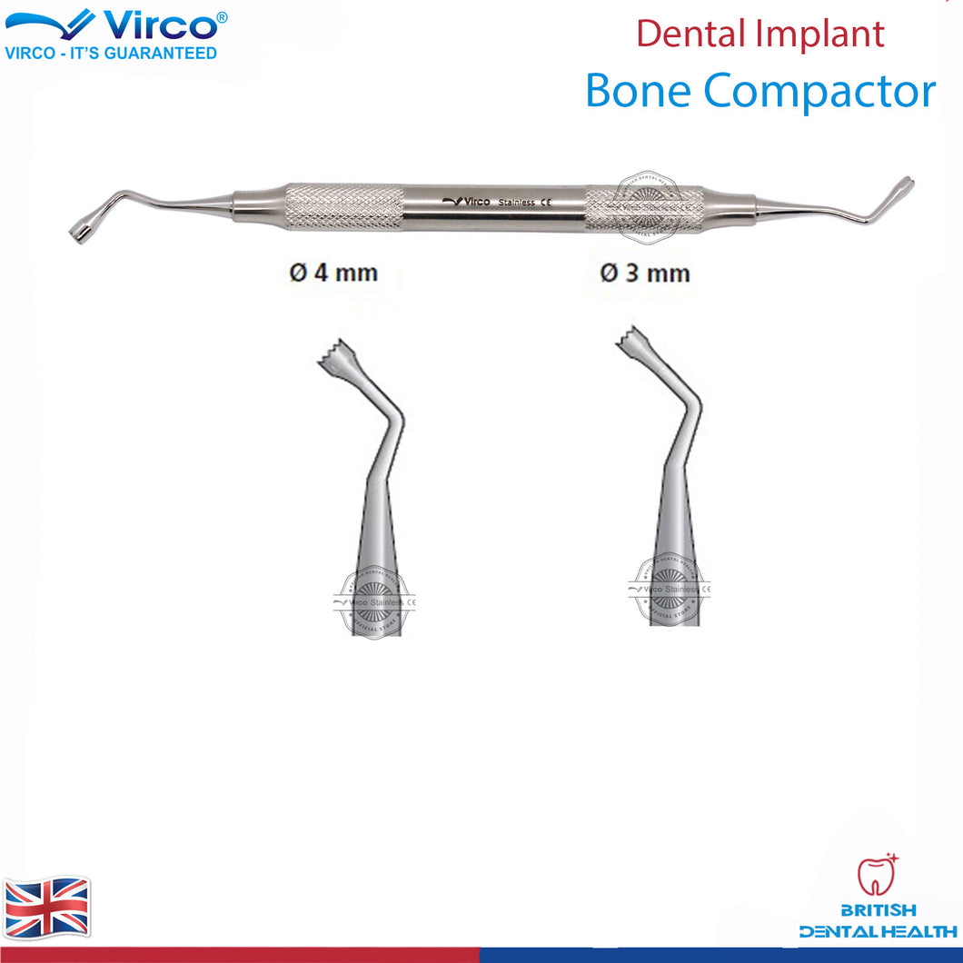 Dental Implant Bone Compactor Packer Bone Plugger Double Ended 3mm - 4mm