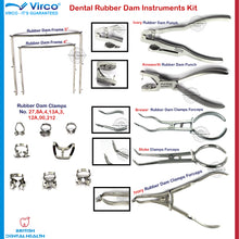 Load image into Gallery viewer, Restorative Rubber Dam Instrument Ainsworth Ivory Clamps Forceps Punch Frame Kit
