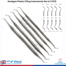 Load image into Gallery viewer, AMALGAM COMPOSITE FILLING INSTRUMENT SET 5 DENTAL GERMAN ST STEEL
